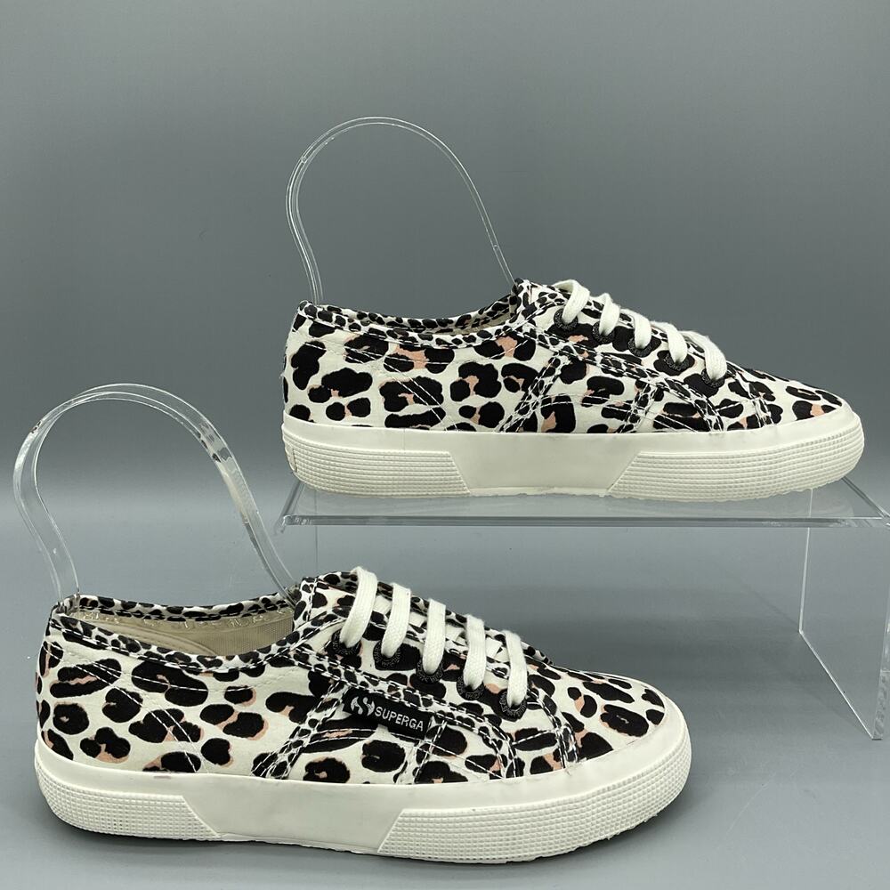 NEW superga Women’s 2750 Sneakers Beige/Black Size 6W US/36 EU